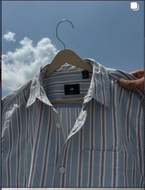 indigo pinstripe oxford